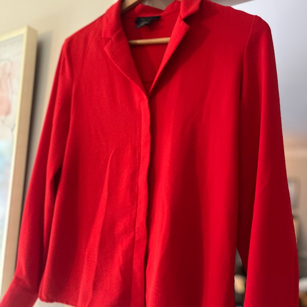 Rachel Vibrant Red Button Down Shirt